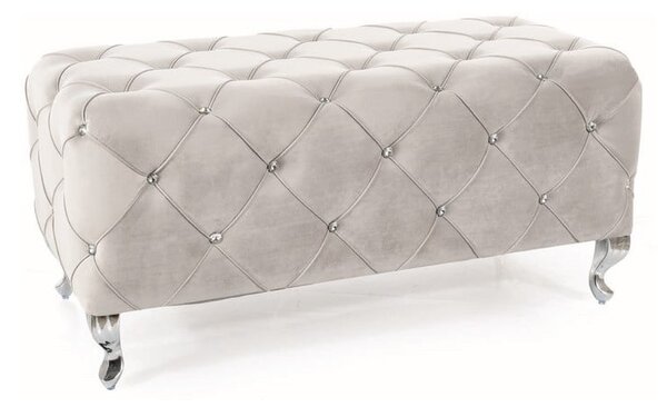 Sgabello Hestia in velluto grigio chiaro Blu03