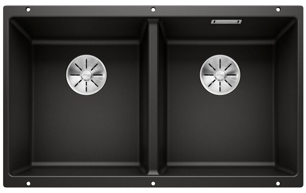 Lavello Blanco SUBLINE 350/350-U, dimensioni 755 x 460 mm, colore nero, codice prodotto 525987