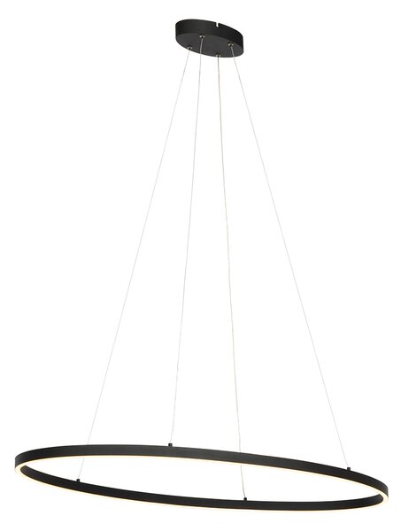 Lampada a sospensione di design ovale nera con LED a 3 livelli di dimmerazione - Ovallo