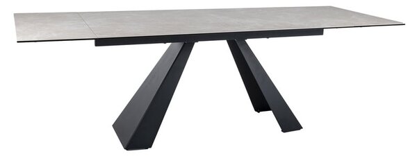 Tavolo allungabile Salvadore Ceramic crema DIAMOND CREAM/nero opaco - L160-240 cm