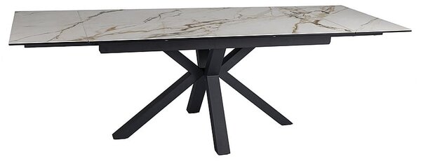 Tavolo allungabile Columbus effetto marmo bianco AMBER bianco/nero - L160-240 cm