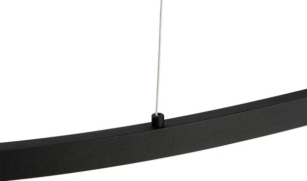 Lampada a sospensione di design ovale nera con LED a 3 livelli di dimmerazione - Ovallo