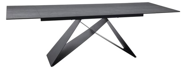 Tavolo allungabile Westin Ceramic PIETRA DI SAVOIA grigio/nero opaco - L160-240 cm