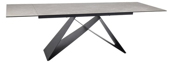 Tavolo allungabile Westin Ceramic DIAMOND crema/nero opaco - L160-240 cm