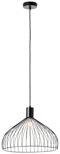 Lampada BRILLIANT, lampada a sospensione Blacky 40 cm nero opaco, 1x A60, E27, 40 W, cavo accorciabile / regolabile in altezza