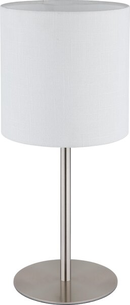 Lampada da tavolo, tessuto, bianco, metallo, H 40 cm