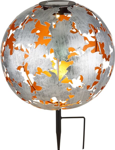 Luce solare giardino lampada solare globo 27cm terra spike lampada da esterno argento 36749S