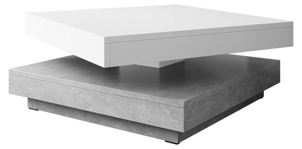 MIRJAN24 Tavolino da salotto Nenani, tavolino da divano, tavolino da salotto bianco, tavolino da caffè moderno (Colore: Bianco / Atelier Hell)