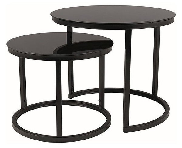Set di 2 Tavolini da caffè Atlanta D II in nero/nero opaco