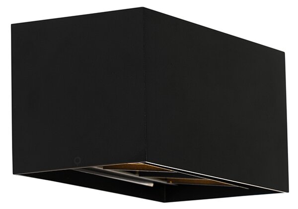 Applique da parete moderna nera rettangolare 2 luci - Edwin