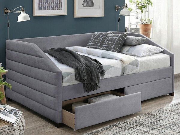Letto Nadia in velluto grigio - Tap.142 120x200 cm