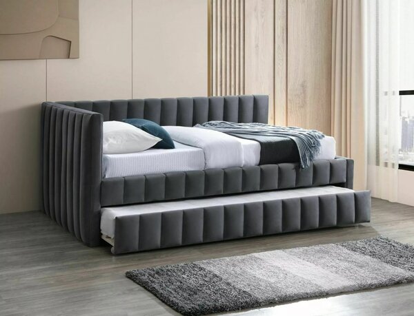Letto Alfie in velluto grigio - Blu14 120x200 cm