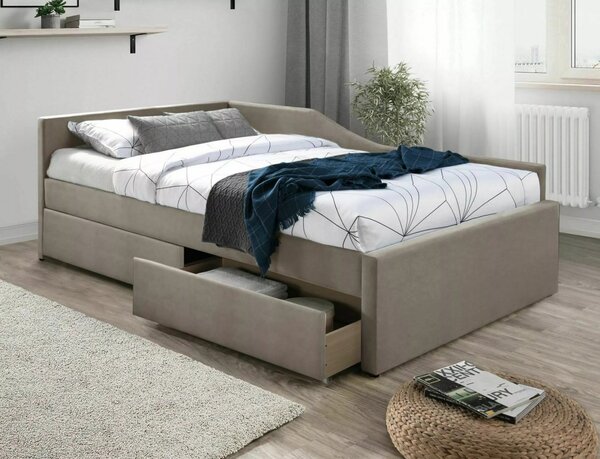 Letto Eliot in velluto beige - Tap.228 120x200 cm