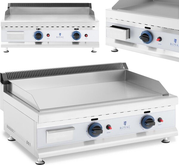 Expondo Royal Catering Griglia a gas doppia - 74,5 x 40 cm - liscia - 2 x 3.100 W - gas naturale - 20 mbar
