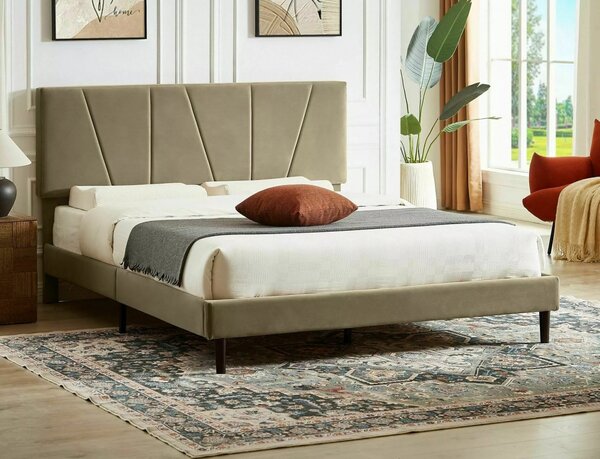 Letto Savana in velluto beige - Blu28 120x200 cm