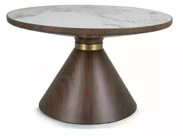 Tavolino da caffè Napa A in bianco/marrone - d70 x h43 cm