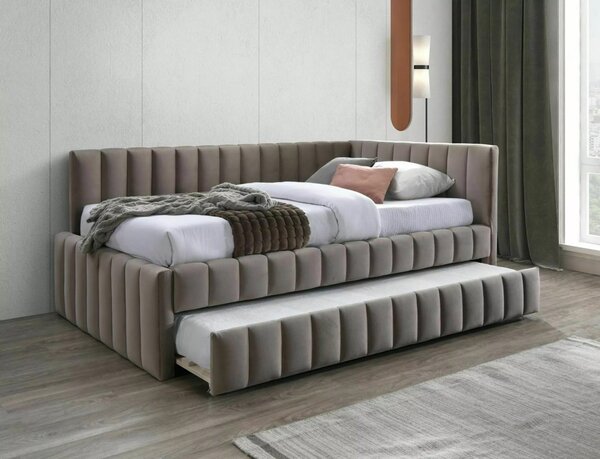 Letto Alfie in velluto beige - Blu40 120×200 cm