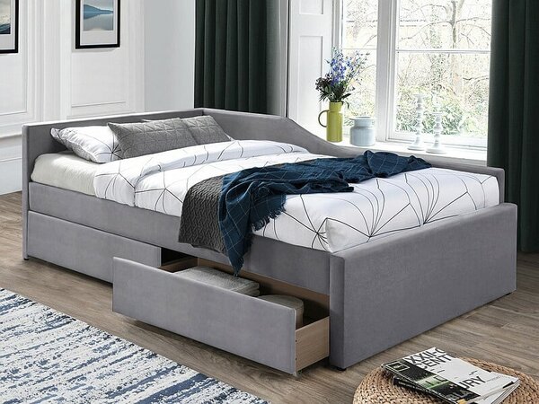 Letto Eliot in velluto grigio - Tap.142 120x200 cm