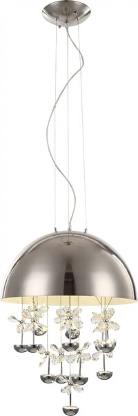 Lampada a sospensione Globo, finitura nichel opaco, 1 LED, modello 15998