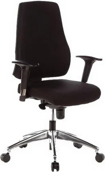 Sedia da ufficio / sedia girevole Pro-Tec 200 tessuto nero alluminio lucido