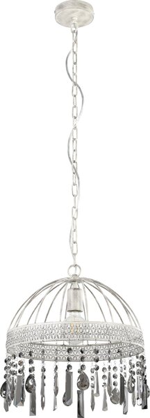 Lampadario Industrial Steeleville 1 Luce Acciaio Marrone E Bianco