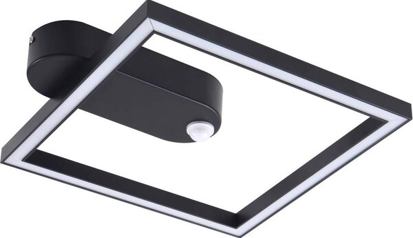 Lindby Plafoniera LED Yulla, 34 cm, nero, sensore