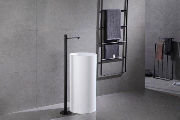 Standarmatur 8046 - Ottone - Miscelatore per lavabo a colonna, colore: nero opaco