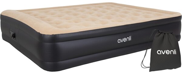 Materasso gonfiabile matrimoniale, dimensioni 203x157x47 cm, autogonfiante, per 2 persone, colore beige/nero