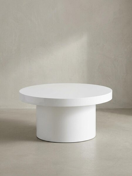 Tavolino da salotto 60x60x30 cm tavolo da divano bianco lucido moderno, tavolo da salotto design rotondo, tavolo da salotto a forma di fungo, tavolino da salotto piccolo