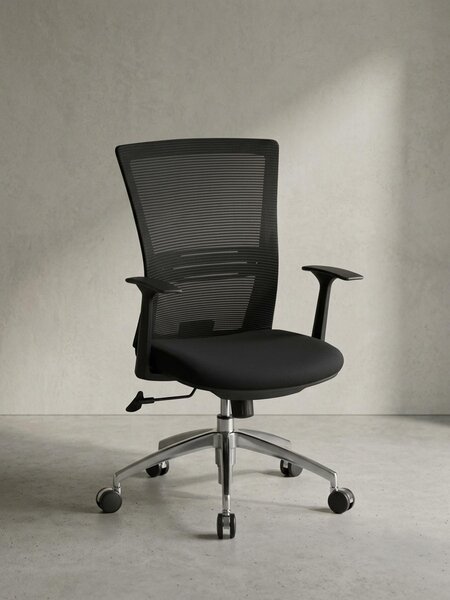 Sedia da ufficio ergonomica: schienale in rete traspirante, forma ergonomica, schienale regolabile, braccioli, base | Kadima Design