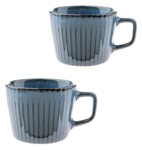 Tazze in set per cappuccino blu in ceramica 2 pz 190 ml Tone – Dakls