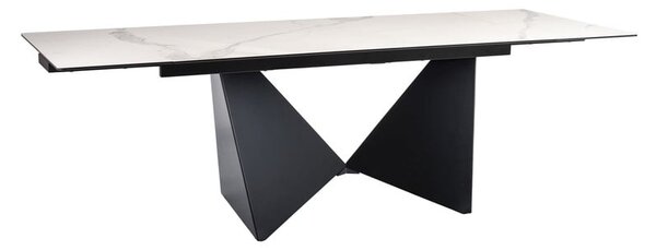 Tavolo allungabile Peterson Ceramic Statuario Venato in bianco/nero opaco - L160-240 cm