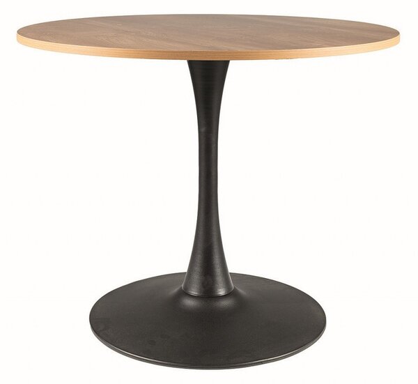 Tavolo rotondo Amadeo II in rovere/nero opaco - d90 x h76 cm