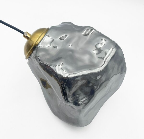 Lampadario a cavo CRISTAL 3xE14/15W/230V ottone/nero fumé