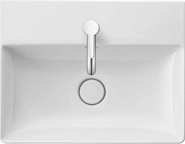 Duravit DuraSquare - Lavabo compatto per mobili, 500x400 mm, 1 foro per rubinetto, DuraCeram, bianco 2356500041