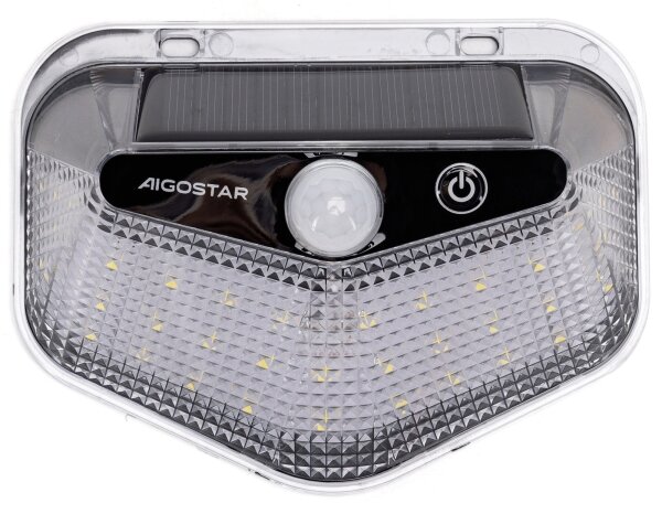 Aigostar -LED Lampada solare con sensore LED/3,7V 6500K 500 mAh IP65 nera