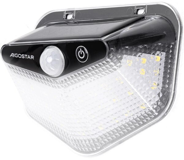 Aigostar -LED Lampada solare con sensore LED/3,7V 6500K 500 mAh IP65 nera