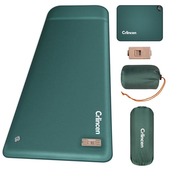 Materasso gonfiabile, dimensioni 195x67 cm, imbottitura in memory foam di 8 cm, valore R di 9,5, pompa USB-C