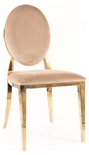 Sedia King in velluto beige/oro Blu28