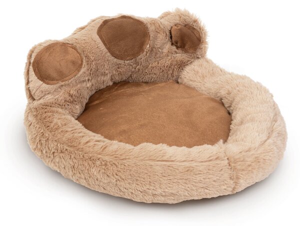Lettino per cani a forma di zampa Yummie - Taglia L (68 x 62 cm) - Marrone chiaro/marrone