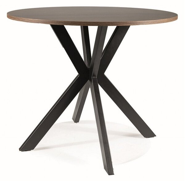 Tavolo rotondo Talia II in noce/nero opaco - ø90 / h76 cm