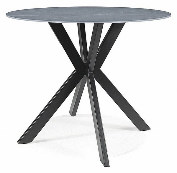 Tavolo rotondo Talia effetto marmo grigio/nero - ø90 / h75 cm