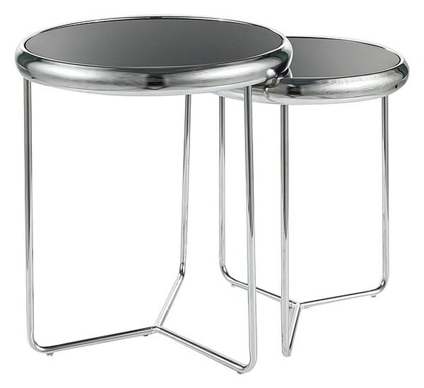 Set di 2 Tavolini da caffè Scarlet II in nero/argento