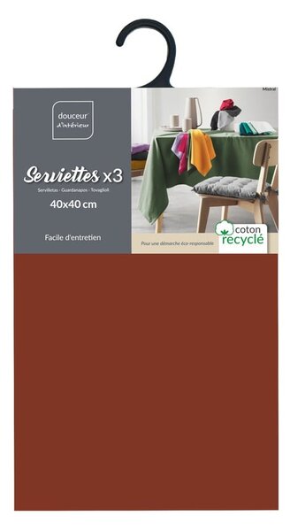 Set di tovaglioli 3 pz 40x40 cm Mistral – douceur d'intérieur