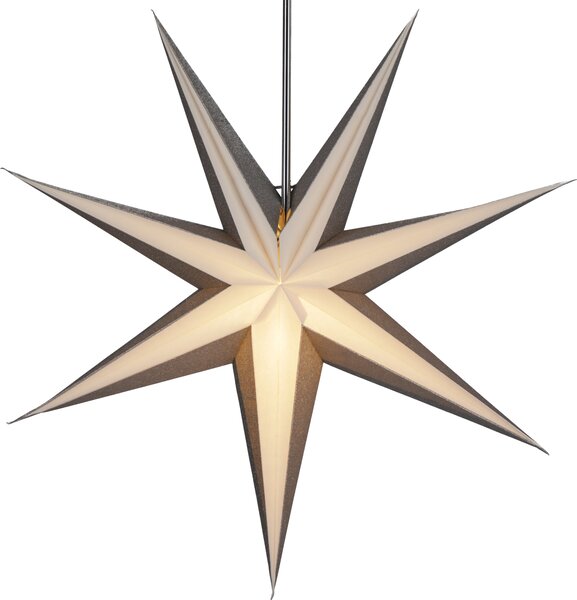 Stella pieghevole di carta illuminata dell'Avvento, stella di Natale 60 cm - Teva 3D Silver Out, Oro, Decorazione per finestre a stella