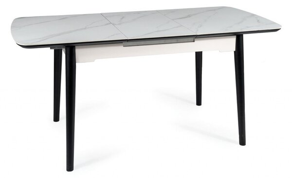 Tavolo allungabile Apollo Ceramic effetto marmo bianco/nero opaco - L120-160 cm