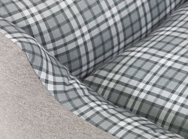Cuccia per cani Knuffelwuff Lennard in velluto con motivo a quadri XL 105 x 75 cm Grigio/Verde