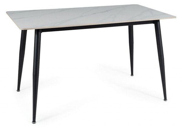 Tavolo Rion effetto marmo bianco - L130xl70xh76 cm
