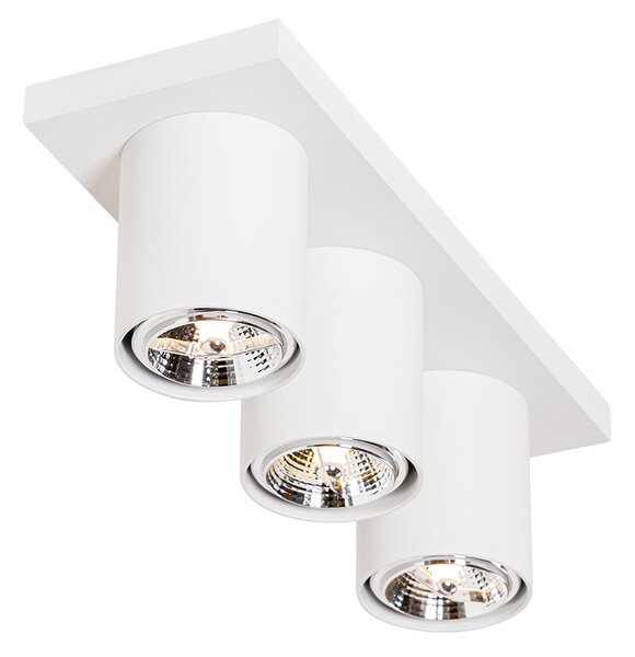 Faretto da soffitto moderno bianco 3 luci - Tubo