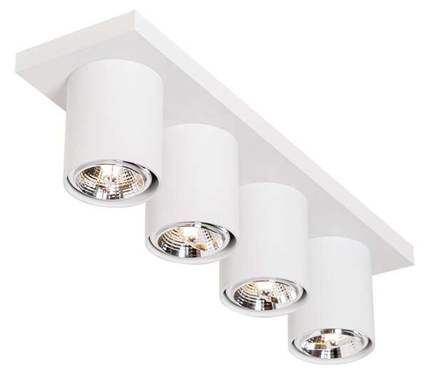 Faretto da soffitto moderno bianco 4 luci - Tubo
